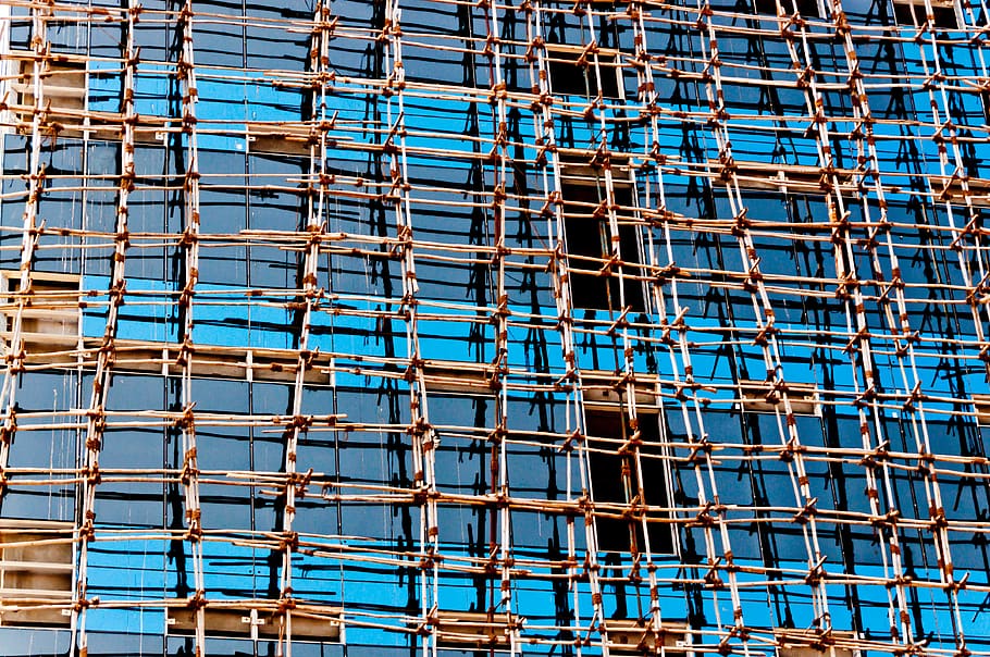 India, Poona, sfondi, fotogramma intero, nessuno, blu, sito di costruzione, giorno, industria di costruzioni, metallo, industria, impalcatura, modello, architettura, all'aperto, sviluppo, incompleto, Inquadratura dal basso, struttura costruita, grande gruppo di oggetti, edificio - attività, asta, industria ittica, lega, 4K