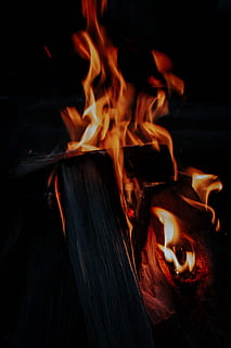 fogo, chama, acampamento, humano, pessoa, pessoas, atividades de lazer, ardente, queimando lenha, chamas, fogo - fenômeno natural, madeira - material, madeira, calor - temperatura, registro, movimento, lenha, fechar-se, brilhando, cor laranja, natureza, ninguém, noite, Exposição longa, Sombrio, Fogueira, 2K, CC0, domínio público, royalty free