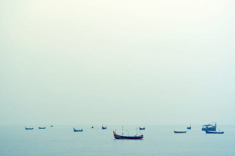 boats #3, boats, business, fishermen, fishing, sea, nautical vessel, transportation, water, mode of transportation, waterfront, beauty in nature, copy space, scenics - nature, nature, sky, tranquility, day, tranquil scene, horizon over water, no people, horizon, sailing, travel, sailboat, outdoors, anchored, yacht, 2K, CC0, public domain, royalty free