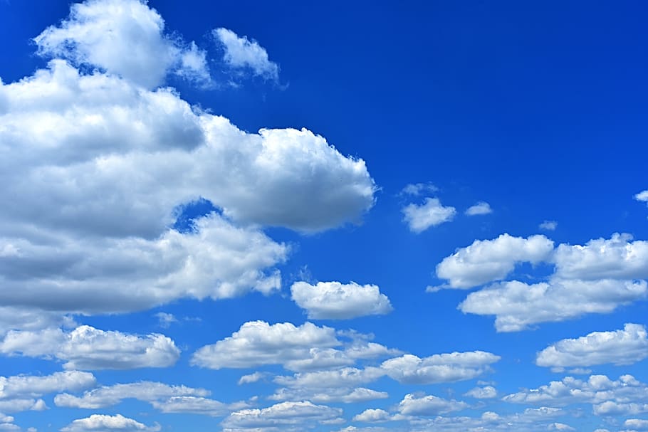 skyet himmel, skyer, cumulus, cumulus skyer, sommerdag, himmel, blå, solrig, solskinsdag, cumulus sky, hvid, skyer form, vejr, sky - himmel, skønhed i naturen, baggrunde, scenics - natur, lav vinkel visning, ro, ingen mennesker, hvid farve, cloudscape, dag, natur, meteorologi, rolig scene, idyllisk, fluffy, fuld ramme, udendørs, blødhed, ren, 5K