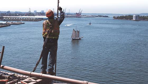 construction, worker, guy, man, people, bridge, water, industrial, boats, one person, standing, nautical vessel, transportation, real people, day, sea, nature, sky, mode of transportation, occupation, full length, men, clothing, outdoors, architecture, fisherman, 4K, CC0, public domain, royalty free