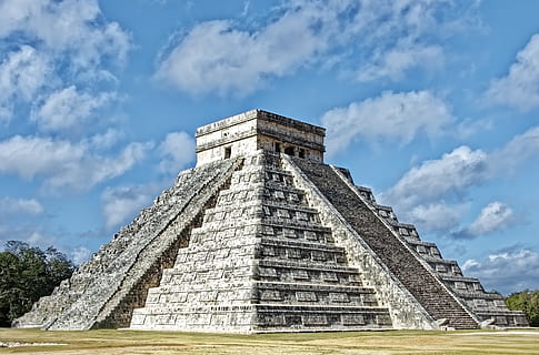 Meksika, Chichen Itza, piramit, mimari, Maya, arkeoloji, kültür, medeniyet, yucatan'ait, seyahat yerleri, yapılı yapı, geçmiş, Tarihçe, gökyüzü, eski uygarlık, turizm, eski, bulut - gökyüzü, seyahat, doğa, ibadethane, gün, düşük açılı görünüş, dış yapı, açık havada, 8K, CC0, kamu malı, telif ücretsiz