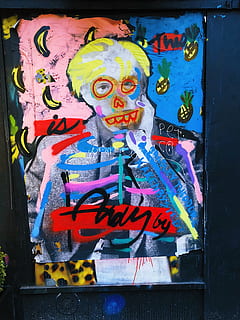 nyc, graffiti, creativitate, multi colorate, artă și sculptură, text, comunicare, reprezentare umană, reprezentare, nici o persoana, western script, zi, arhitectură, montare pe perete, poster, asemănarea bărbaților, construită, în aer liber, arta stradală, a picta, a închide, mural, festival, mesaj, 4K, CC0, domeniu public, fără drepturi de autor