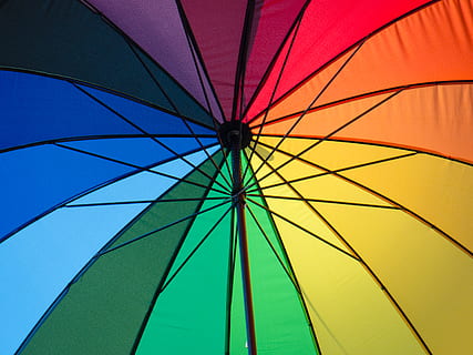 vista dels ulls dels cucs, multicolor, paraigua, dosser, unbrella, colors de l'arc de Sant Martí, colorit, violeta, taronja, verd, blau, groc, vermell, arc de Sant Martí, colors, objecte, mínim, porpra, coberta, secreta, protecció, verd fosc, vista d’angle baix, marc complet, patró, fons, cap gent, transport, seguretat, globus d'aire calent, dia, tèxtil, cel, naturalesa, primer pla, vehicle aeri, a l'aire lliure, 2K, CC0, domini públic, lliure de regalies
