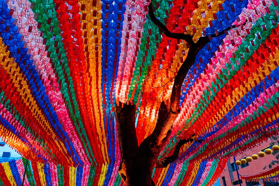 llanternes de colors assortits, durant el dia, multicolor, tèxtil, patró, marc complet, fons, primer pla, cap gent, llana, variació, roba, venda al detall, elecció, artesania, textura, a l'interior, natura morta, creativitat, art i artesania, color vibrant, ratlles, bufanda, 5K