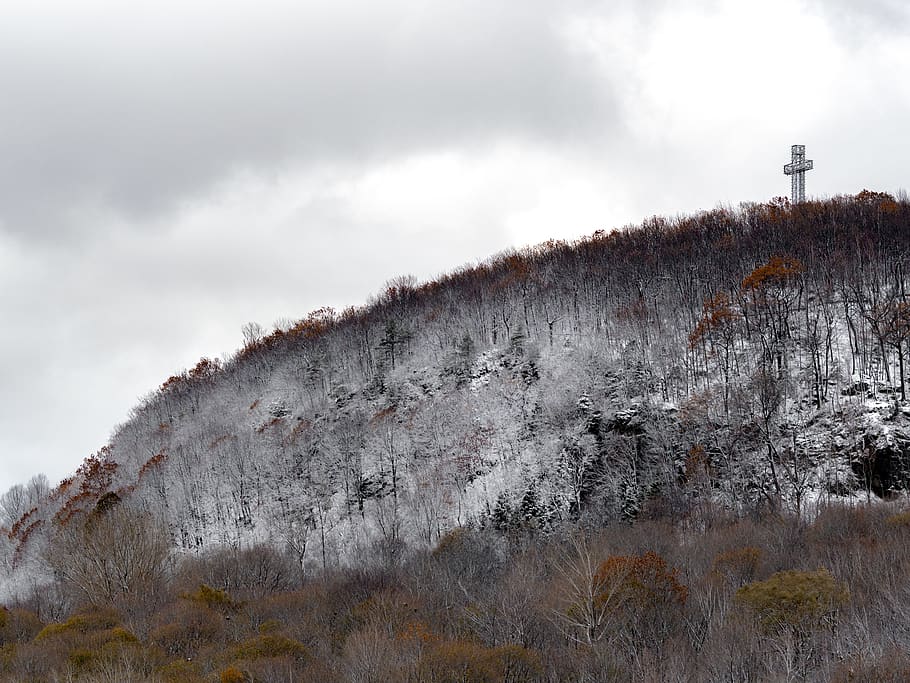 arbres, hivern, neu, raspall, gris, creu, núvol, núvol - cel, naturalesa, cel, arbre, temperatura de fred, dia, bellesa a la natura, planta, cap gent, escenics - natura, muntanya, fum - estructura física, terra, escena no urbana, a l'aire lliure, aigua, exterior de l'edifici, Pol · lució, contaminació de l'aire, 1080P