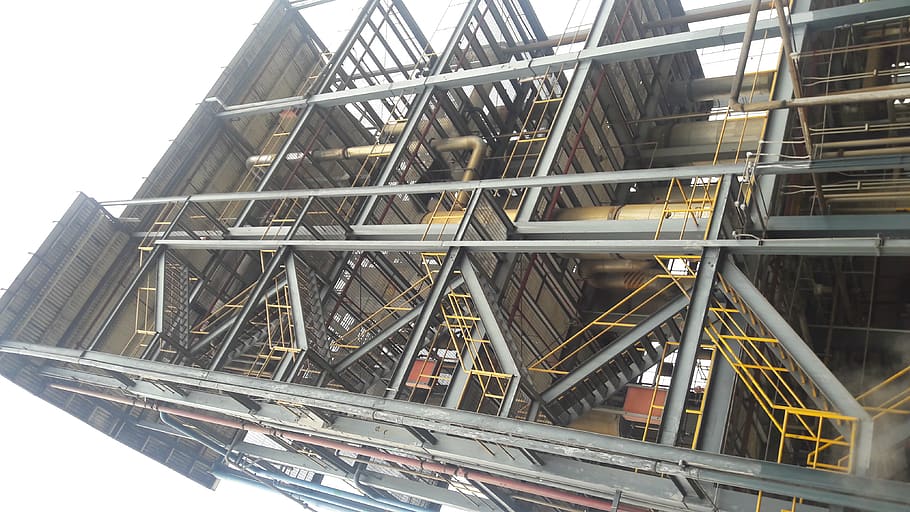 industria mexicana, stavba, architektura, nízký úhel pohledu, exteriér budovy, kov, průmysl, nikdo, nebe, den, stavební průmysl, Příroda, továrna, most, venku, most - mužská konstrukce, město, spojení, staveniště, cestovat, nosník, 4K
