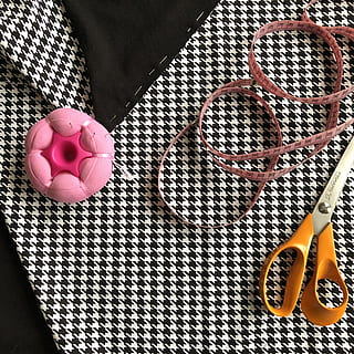 scissors, weaponry, blade, weapon, rug, textile, pins, fabric, tape-measure, clothing, apparel, bag, accessories, accessory, sewing, tie, shears, handbag, purse, rubix cube, still life, indoors, high angle view, close-up, no people, pink color, art and craft, pattern, multi colored, table, design, shape, creativity, ball, craft, food, textured, heart shape, animal representation, 2K, CC0, public domain, royalty free
