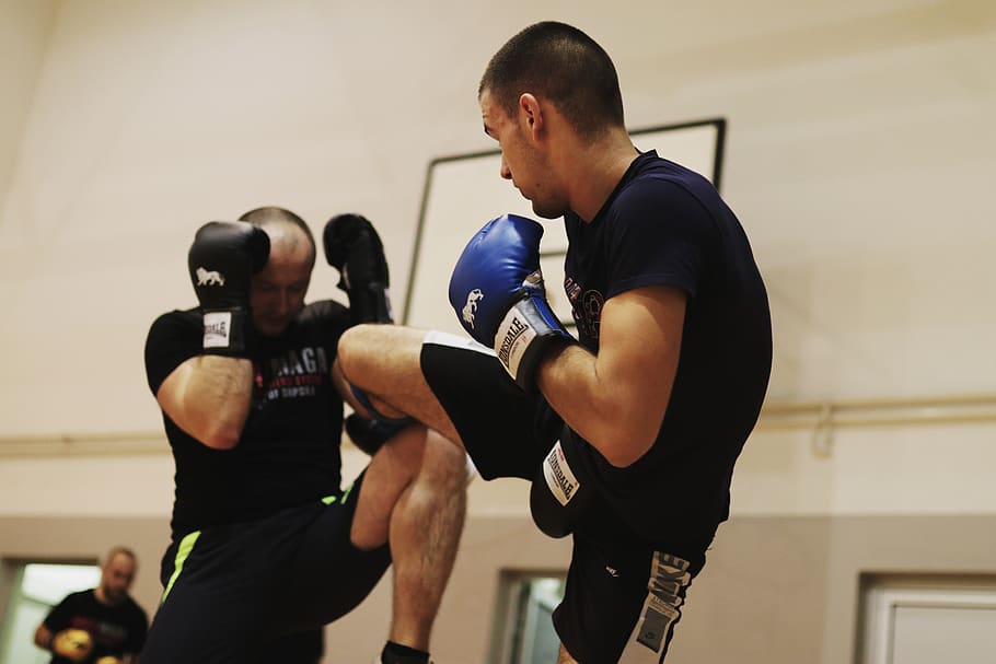 dos homes de kickboxing, persona, humà, esport, esports, boxa, multitud, sabata, roba, calçat, porpra, exercici, entrenant, pis, gimnàs, aptitud, atleta, esquena, sòls, fusta, força, entrenament esportiu, a l'interior, estils de vida, homes, estil de vida saludable, boxa - esport, adult jove, vitalitat, guant de boxa, persones reals, home jove, perforació, adult, combatre l'esport, conflicte, lluita, activitat física, 5K
