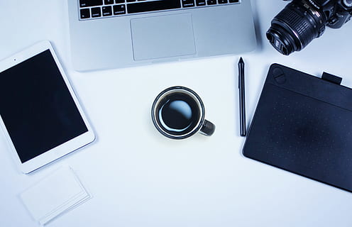 sparse, work area, camera, coffee, computer, ipad., work, cup, coffee cup, espresso, beverage, mug, isolated, flat, lay, blogger, blog, laptop, nikon, ipad, tablet, white, business, card, blank, electronic, device, desk, , flatlay, technology, wireless technology, communication, connection, no people, photography themes, table, computer equipment, group of objects, copy space, indoors, still life, studio shot, equipment, high angle view, camera - photographic equipment, paper, clean, 2K