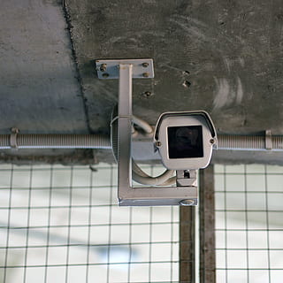 camera, control, electronic, equipment, guard, outdoor, protection, security, spy, video, video-camera, watch, technology, focus on foreground, metal, security camera, no people, wall - building feature, indoors, surveillance, low angle view, day, close-up, safety, connection, architecture, communication, window, built structure, ceiling, electrical equipment, 1080P, CC0, public domain, royalty free