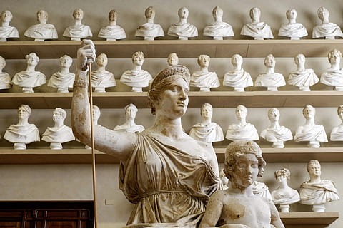 assorted, head bust statues, statue, art, sculpture, italy, metropolitan city of florence, marble, figure, row, museum, white, history, bust, interior design, indoors, pale, human representation, representation, art and craft, male likeness, craft, creativity, no people, large group of objects, female likeness, carving - craft product, close-up, shelf, chess, board game, relaxation, religion, 4K, CC0, public domain, royalty free
