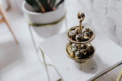 quail eggs, white, marble, eggs, easter, quail, Un'common, uncommon, close-up, no people, antique, metal, high angle view, indoors, focus on foreground, machinery, history, the past, time, still life, gold colored, old, selective focus, day, table, machine part, art and craft, clock, luxury, pocket watch, silver colored, 4K