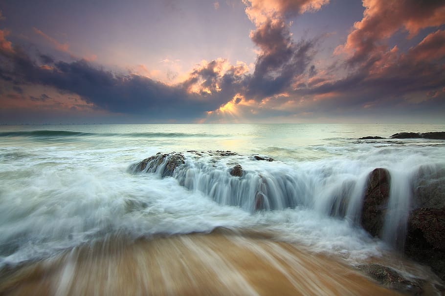 gran, cos, aigua, posta de sol, platja, núvols, ennuvolat, Costa, alba, horitzó, el desenfocament de moviment, oceà, roques, mar, paisatge marí, vora del mar, Riba, cel, llum solar, onades, moviment, núvol - cel, escenics - natura, bellesa a la natura, exposició llarga, horitzó sobre l’aigua, esport, onada, esport aquàtic, terra, naturalesa, surf, moviment borrós, a l'aire lliure, 1080P