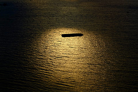 landscape, island, java, black, sunset, ship, no people, silhouette, sunlight, water, waterfront, beauty in nature, scenics - nature, sea, nature, tranquility, outdoors, metal, reflection, orange color, tranquil scene, backgrounds, day, textured, 2K, CC0, public domain, royalty free