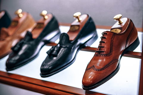 timeless leather shoes, shoe, indoors, no people, leather, in a row, still life, close-up, group of objects, variation, choice, black color, pair, sport, studio shot, selective focus, brown, boot, shelf, absence, order, dress shoe, luxury, 5K, CC0, public domain, royalty free