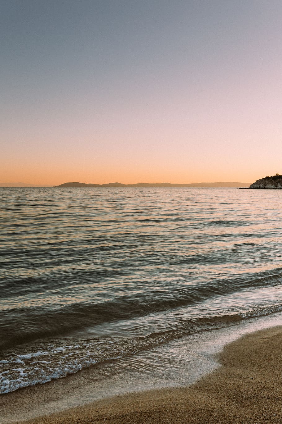 Grècia, toroni, degradat, posta de sol, Costa, platja, paisatge, onades, mar, estiu, sorra, sithonia, cel, aigua, bellesa a la natura, escenics - natura, tranquil·litat, terra, escena tranquil·la, cel clar, idíl·lic, còpia espai, cap gent, naturalesa, horitzó, horitzó sobre l’aigua, escena no urbana, onada, a l'aire lliure, 5K