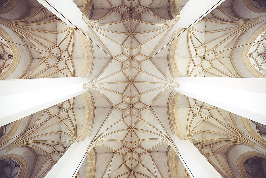 Kirche, Decke, Muster, Design, Textur, die Architektur, gebaute Struktur, keine Leute, Flachwinkelansicht, Symmetrie, drinnen, Tag, Nahansicht, weiße Farbe, Hintergründe, Vollbild, digitaler Verbund, direkt darunter, Bogen, die Vergangenheit, Religion, architektonische Säule, Architektur und Kunst, 1080P