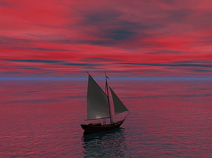 midten, seile, seiling, skip, båt, reise, hav, nautisk fartøy, transportmiddel, vann, transport, himmel, vannkanten, sky - himmel, solnedgang, seilbåt, skjønnhet i naturen, naturskjønnhet - natur, natur, stang, ro, oransje farge, rolig scene, horisont over vann, ingen folk, utendørs, 4K, CC0, offentlig domene, opphavsrett gratis
