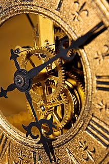 aged, antique, clock, countdown, deadline, dial, gold, hours, midnight, minutes, numerals, old, passing, pointers, pressure, second, shiny, time, twelve, vintage, watch, wind, winder, gear, metal, machine part, no people, close-up, instrument of time, machinery, gold colored, equipment, pocket watch, clockworks, pattern, indoors, still life, clock face, minute hand, complexity, wheel, ornate, 4K, CC0, public domain, royalty free