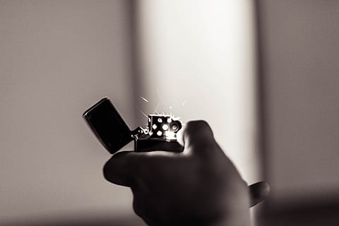 ignited, lighter, hand, human hand, human body part, holding, one person, indoors, diamond - gemstone, jewelry, ring, close-up, engagement ring, body part, adult, finger, copy space, human finger, studio shot, women, love, luxury, 5K, CC0, public domain, royalty free