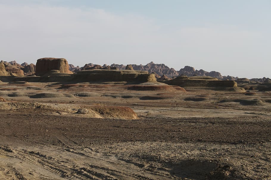 desert, sequera, desolada, cel, rock, paisatge, naturalesa, escena tranquil·la, medi ambient, terra, formació de roca, rock - object, tranquil·litat, escenics - natura, bellesa a la natura, sòlid, escena no urbana, dia, cap gent, geografia física, a l'aire lliure, geologia, cel clar, clima, clima àrid, erosionat, formació, 4K