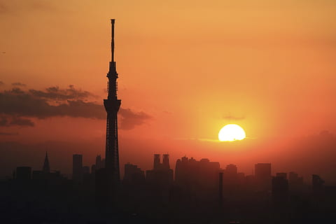 por do sol, crepúsculo, céu, nuvens, paisagem urbana, laranja, prédios, arquitetura, skyline, torres, alta sobe, silhueta, panorama, natureza, estrutura construída, exterior do edifício, cor laranja, Dom, construção, cidade, torre, alto - alto, destinos de viagem, ninguém, turismo, viagem, exterior do prédio de escritórios, arranha-céu, ao ar livre, moderno, pináculo, céu romântico, 5K, CC0, domínio público, royalty free