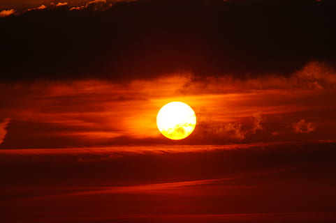full moon, clouds, dark clouds, dawn, sky, sun, sunset, cloud - sky, orange color, beauty in nature, space, dramatic sky, nature, scenics - nature, astronomy, sunlight, circle, tranquility, idyllic, tranquil scene, no people, geometric shape, outdoors, dark, bright, 5K, CC0, public domain, royalty free