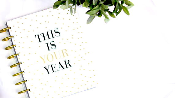 year notebook, design, graphic, message, notebook, pad, reminder, workplace, workspace, text, western script, communication, copy space, indoors, white background, studio shot, no people, close-up, plant, celebration, white color, leaf, plant part, paper, freshness, event, 5K, CC0, public domain, royalty free