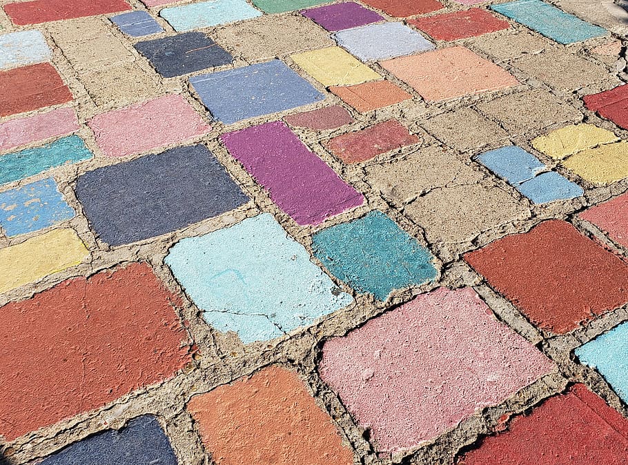 passarel·la, Camí, paviment, vorera, catifa, llambordes, maó, art, llosa, colors, sandiego, balboa, sòl, pis, rajola, porpra, teixit, rock, sòls, mosaic, multicolor, marc complet, patró, cap gent, fons, dia, vista d’angle alt, textura, sendera, primer pla, forma geomètrica, art i artesania, ordre, a l'aire lliure, en fila, dibuix de guix, vermell, pintura, creativitat, forma, 2K