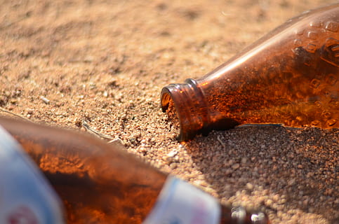 botol, nikon, enfocament selectiu, primer pla, vidre - material, cap gent, dia, contenidor, marró, menjar i beguda, terra, naturalesa, fauna animal, llum solar, ampolla, animal, a l'aire lliure, animals a la natura, temes d'animals, camp, invertebrat, sorra, 4K, CC0, domini públic, lliure de regalies