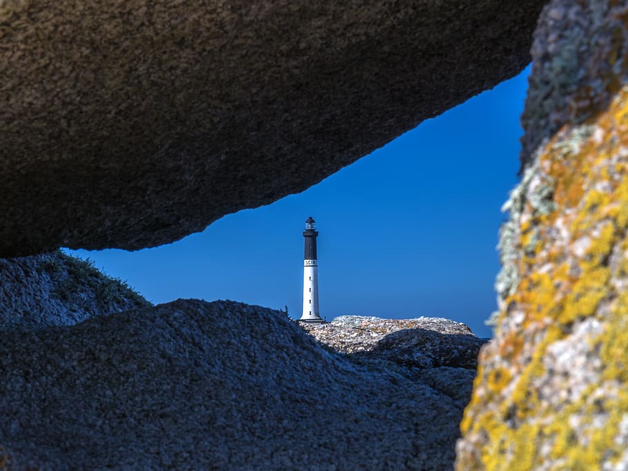 França, île de sein, torre, estructura construïda, cel, cap gent, arquitectura, orientació, naturalesa, far, rock, rock - object, edifici, dia, exterior de l'edifici, sòlid, seguretat, direcció, cel clar, blau, protecció, a l'aire lliure, 5K