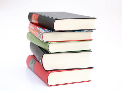 pile, five, books, book stack, education, knowledge, learn, reading, research, school, stacked, study, textbooks, book, publication, stack, white background, learning, indoors, cut out, no people, literature, group of objects, studio shot, wisdom, hardcover book, copy space, close-up, red, large group of objects, textbook, studying, 4K, CC0, public domain, royalty free