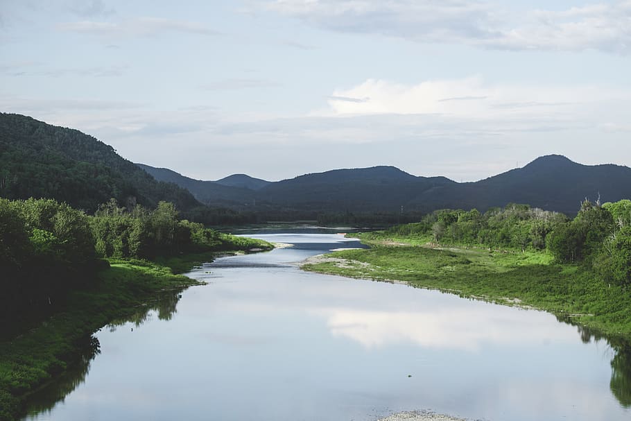 Kanada, Bäume, See, Wald, Berge, hat verloren, Wasser, ruhige Szene, Himmel, Ruhe, Szenen - Natur, Schönheit in der Natur, Berg, Reflexion, wolke - himmel, Nicht-städtische Szene, Pflanze, Natur, Baum, Tag, keine Leute, idyllisch, Gebirge, Umgebung, draußen, 5K