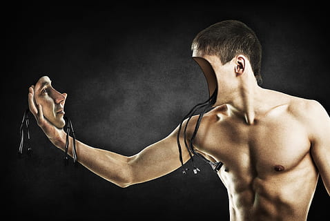 faceless, face, guy, human, photomanipulatio, holding, strength, shirtless, studio shot, muscular build, men, sport, one person, young adult, healthy lifestyle, adult, athlete, human body part, young men, indoors, males, rear view, exercising, black background, human muscle, bicep, 2K, CC0, public domain, royalty free