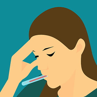 illustration, person, feeling, will., fever, sick, cold, flu, thermometer, ache, care, disease, face, female, flue, hand, head, headache, health, heat, high, ill, illness, looking, medical, migraine, pain, people, pillow, sad, sickness, suffering, temperature, virus, , colored background, one person, human body part, communication, silhouette, adult, indoors, studio shot, blue, side view, human hand, body part, men, close-up, human face, creativity, blue background, 4K, CC0, public domain, royalty free