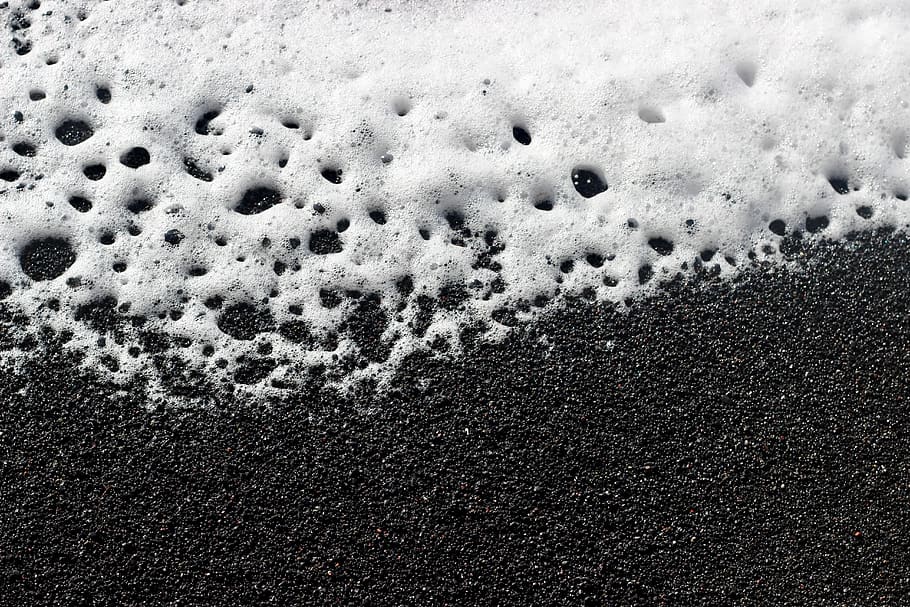 sorra, blanc, bombolles, escuma, platja de reynisfjara, Islandia, vik, catifa, mamífer, pantera, animal, vida salvatge, jaguar, lleopard, esponja, genoll, motlle, tar, bombolla, pols, navalla, arma, armament, hivern, temperatura de fred, neu, cap gent, naturalesa, dia, primer pla, marc complet, fons, textura, patró, a l'aire lliure, cobertura, congelat, Color blanc, aigua, imprimir, vista d’angle alt, bellesa a la natura, 5K