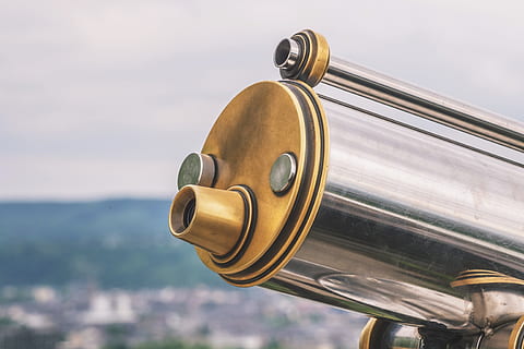 telescope, various, architecture, no people, metal, sky, close-up, day, built structure, coin operated, city, cloud - sky, binoculars, building exterior, outdoors, focus on foreground, gold colored, travel destinations, the past, coin-operated binoculars, arts culture and entertainment, nature, hand-held telescope, 4K, CC0, public domain, royalty free