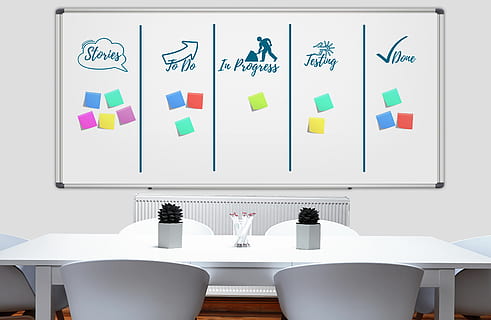Whiteboard, Kanban, Arbeit, Arbeitsprozess, organisieren, Struktur, Arbeitsablauf, Entwicklung, Geschäft, Planung, Verwaltung, Erfolg, Unternehmen, Tabelle, keine Leute, Büro, drinnen, mehrfarbig, weiße Farbe, Großunternehmen, Stuhl, Pflanze, Sitz, Kommunikation, hängend, Abwesenheit, Computer, Dekoration, Natur, Technologie, Luxus, 2K, CC0, gemeinfrei, lizenzfrei