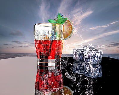 la glace, du froid, rafraîchissement, cool, Contexte, liquide, boisson gazeuse fraîche, boisson non-alcoolisée, glaçons, Orange, boisson froide, bénéficier de, rafraîchir, fête, de l'alcool, verre, boisson, Nourriture et boisson, équipement ménager, verre à boire, fraîcheur, personne, fermer, ciel, fruit, la nature, aliments, cocktail, table, verre - matériel, nuage - ciel, nature morte, feuille de menthe - culinaire, Mojito, 1080P, CC0, domaine public, libre de droits