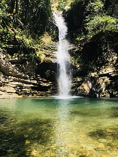 Indie, uttarakhand, woda, scenics - natura, piękno natury, ruch, wodospad, drzewo, las, Płynąca woda, Natura, długa ekspozycja, żadnych ludzi, dzień, wylądować, roślina, scena pozamiejska, spokój, skała, solidny, na dworze, płynący, moc w naturze, Spadająca woda, 4K, CC0, domena publiczna, darmowe zdjęcia