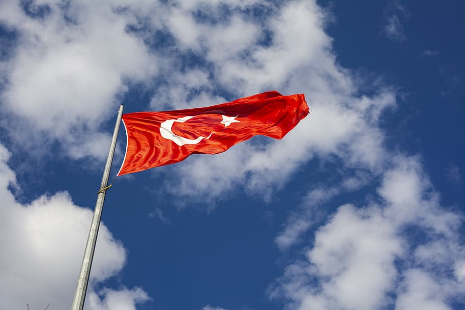 bandera, vermell, blanc, blau, color, llum, gall dindi, turc, independència, solt, vent, magnífic, núvols, mes, estrelles, cel, solar, naturalesa, disseny, fe, país, guerra, ankara, Istanbul, el patriotisme, núvol - cel, vista d’angle baix, medi ambient, agitant, dia, cap gent, orgull, pol, emoció, a l'aire lliure, forma d'estrella, ratlles, forma, icona nacional, 5K