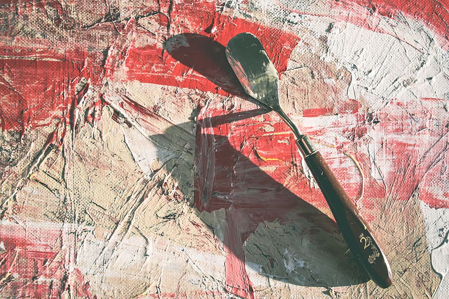 sort, håndteres, malet skje, kunst, rød, moderne kunst, maleri kunst, struktur, Canva, palet, maling, maling værktøj, mursten, væg, lærred, rod, hvid, tan, fin kunst, stilleben, palettekniv, tørret maling, kniv, ingen mennesker, Kunst og håndværk, dag, arkitektur, bygget struktur, natur, murbygningsfunktion, tekstureret, tæt på, udendørs, sollys, kreativitet, plante, solid, træ, klippe, gammel, rock formation, 4K