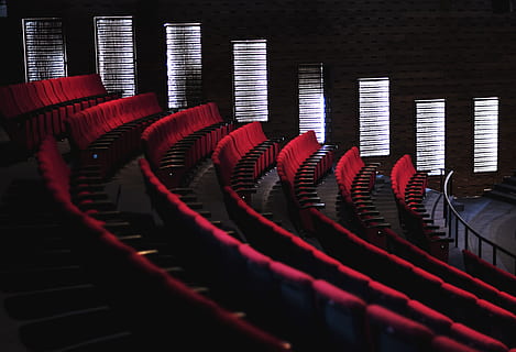 arm rest, auditorium, background, chairs, cinema, classical, comfort, concert, drama, empty, entertainment, event, film, hall, happy, interior, lights, movie, in a row, red, movie theater, indoors, arts culture and entertainment, side by side, seat, no people, large group of objects, chair, number, order, wealth, music, equipment, selective focus, business, close-up, luxury, stage, 4K, CC0, public domain, royalty free
