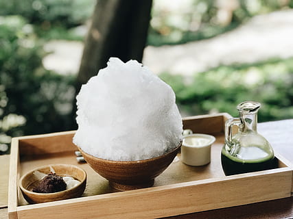 se estrelló, hielo, marrón, cuenco, material de madera, comida y bebida, centrarse en primer plano, mesa, nadie, comida, mineral, día, sal - condimento, Condimento, naturaleza muerta, sal - mineral, de cerca, utensilio de cocina, equipo doméstico, cuchara, bandeja, envase, frescura, 4K, CC0, dominio público, libre de derechos