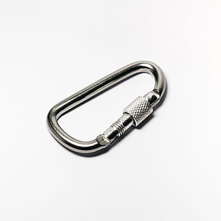 moschettone color argento, girato in studio, ritagliare, sfondo bianco, singolo oggetto, metallo, in casa, copia spazio, nessuno, avvicinamento, color argento, forniture per ufficio, sicurezza, clip, graffetta per fogli, ufficio, protezione, natura morta, argento - metallo, fatto dall'uomo, acciaio, 2K, CC0, dominio pubblico, privo di copyright