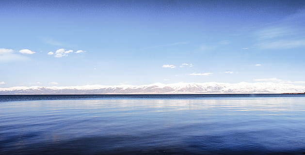 Armenië, meer Sevan, hemel, blauw, water, meer, winter, wolken, scenics - natuur, schoonheid in de natuur, kalmte, rustige scène, zee, wolk - lucht, natuur, berg-, idyllisch, geen mensen, dag, waterkant, buitenshuis, milieu, niet-stedelijke scène, 5K, CC0, publiek domein, royaltyvrij