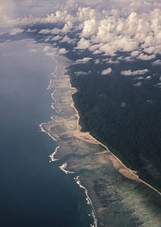 havudsigt, natur, landskab, udendørs, luftfoto, jord, ocean, kystlinjen, vand, hav, nord sentinel øen, indien, kyst, strand, ø, vejr, himmel, halvø, Sky, sky - himmel, scenics - natur, skønhed i naturen, ingen mennesker, ro, miljø, rolig scene, dag, kystlinje, Bugt, 4K, CC0, offentligt domæne, royaltyfrie