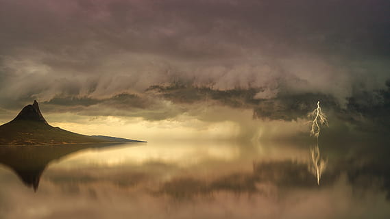 bjerg, legeme, vand, berolige, skyer, daggry, dramatisk, landskab, lyn, lynnedslag, ocean, overskyet, afspejling, himmel, sky - himmel, skønhed i naturen, natur, ingen mennesker, scenics - natur, ro, solnedgang, plante, rolig scene, religion, sø, udendørs, spiritualitet, træ, 2K, CC0, offentligt domæne, royaltyfrie