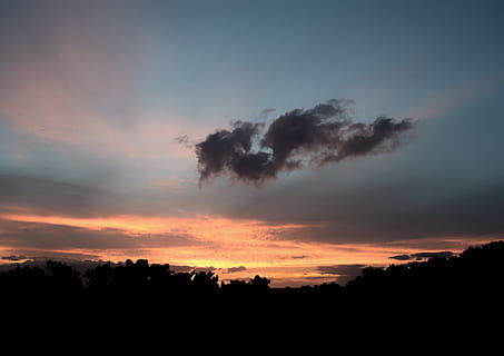 sunset, sun, set, sunrise, rise, hawaii, honolulu, red, sky, orange, clouds, cloud - sky, beauty in nature, silhouette, scenics - nature, tranquil scene, tranquility, tree, no people, plant, nature, orange color, non-urban scene, idyllic, dramatic sky, outdoors, low angle view, environment, dusk, 4K, CC0, public domain, royalty free